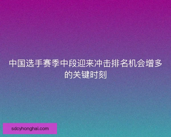 中国选手赛季中段迎来冲击排名机会增多的关键时刻